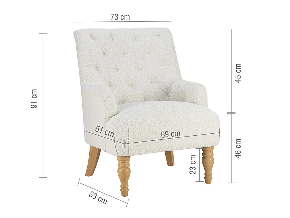 Birlea Furniture & Beds Birlea Padstow White Fabric Armchair