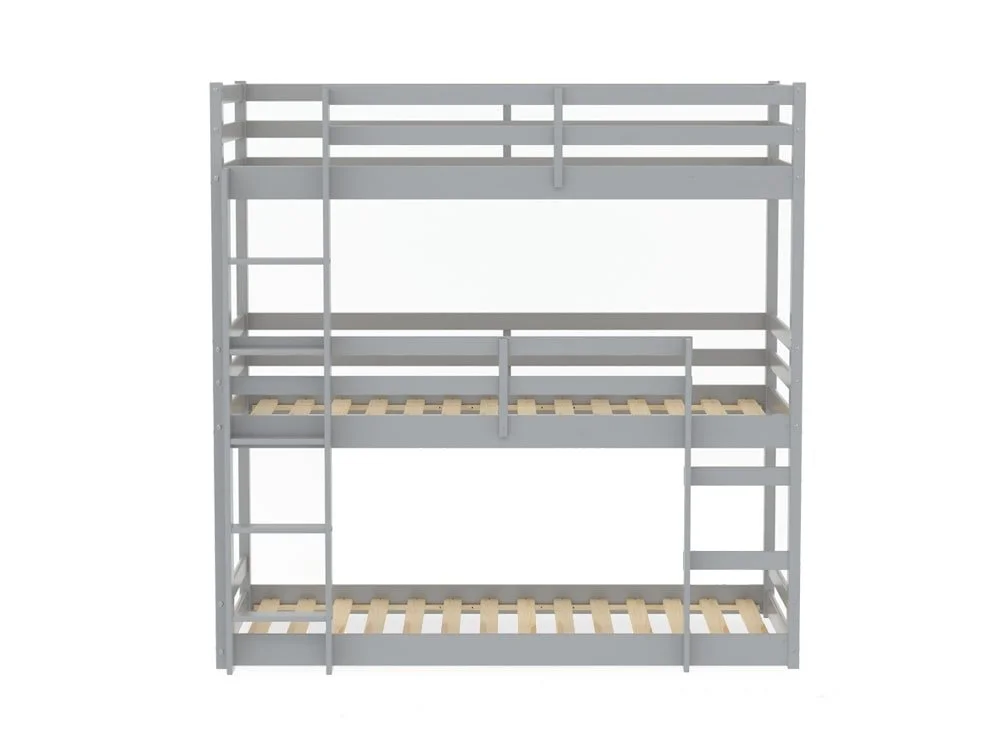 Birlea Furniture & Beds Birlea Tressa 3ft Grey Wooden Triple Bunk Bed Frame