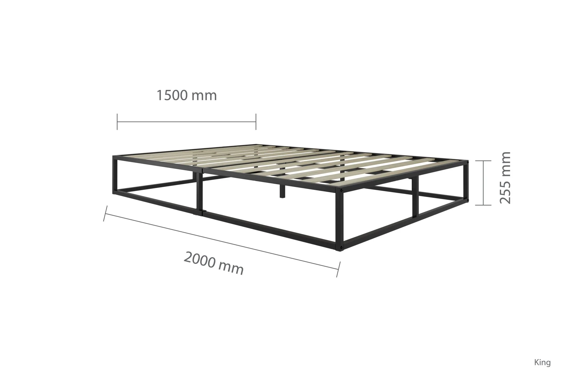 Birlea Furniture & Beds Birlea Soho Platform 5ft King Size Black Metal Bed Frame