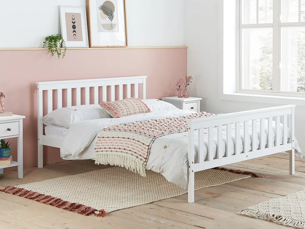 Birlea Furniture & Beds Birlea Oxford 4ft Small Double White Wooden Bed Frame