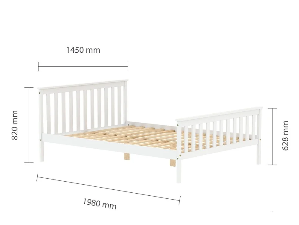 Birlea Furniture & Beds Birlea Oxford 4ft6 Double White Wooden Bed Frame