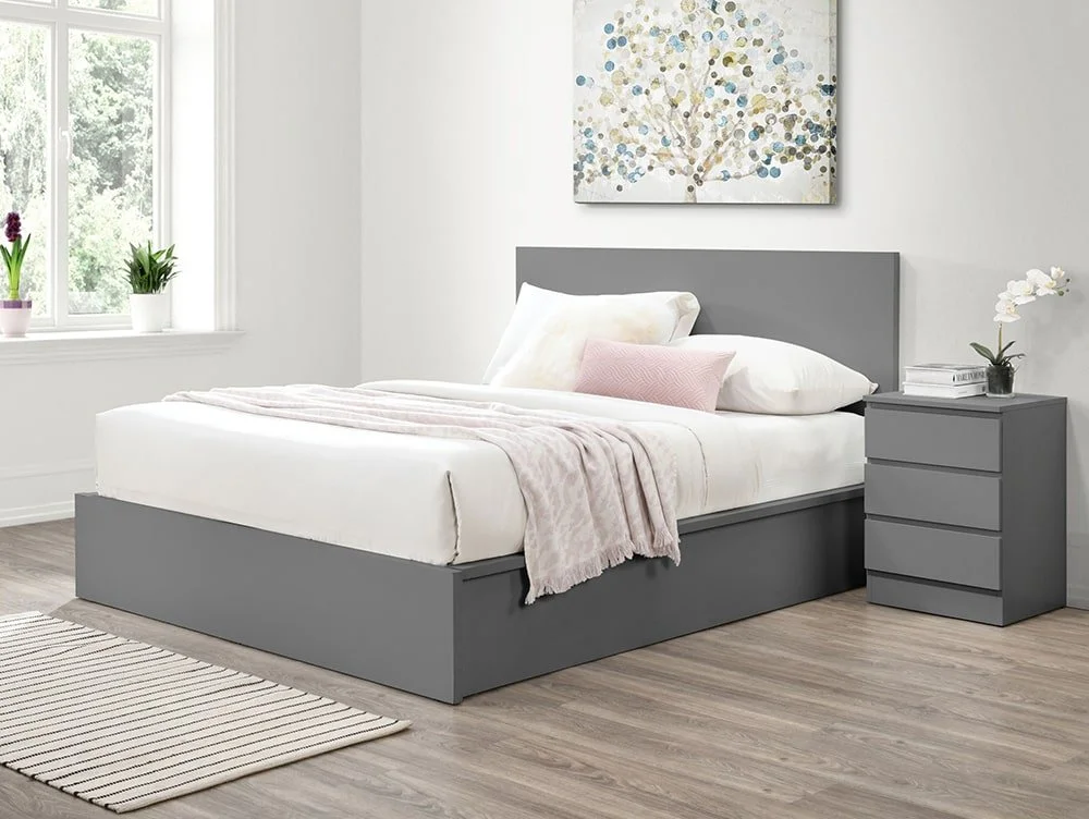 Birlea Furniture & Beds Birlea Oslo 5ft King Size Grey Wooden Ottoman Bed Frame