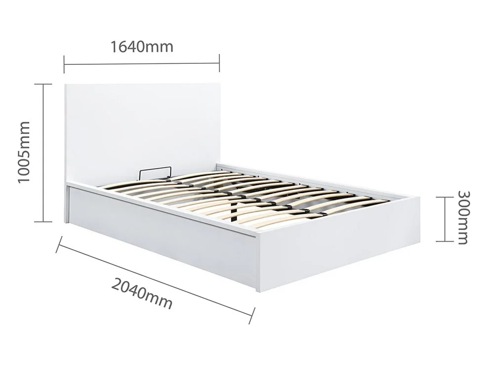 Birlea Furniture & Beds Birlea Oslo 5ft King Size White Wooden Ottoman Bed Frame