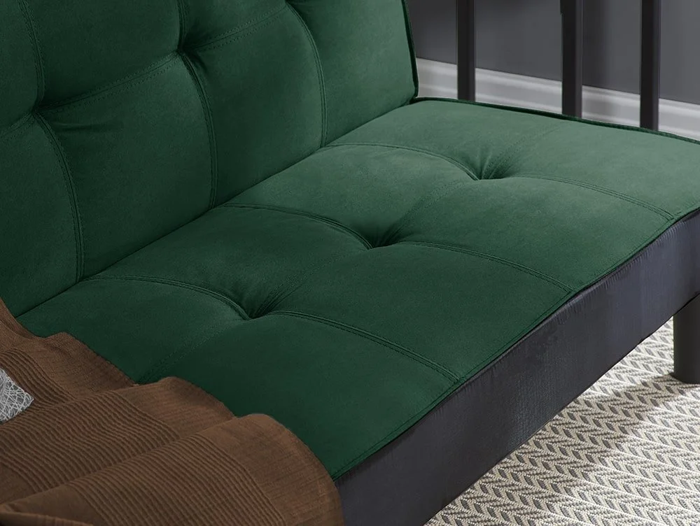 Birlea Furniture & Beds Birlea Aurora Green Velvet Sofa Bed