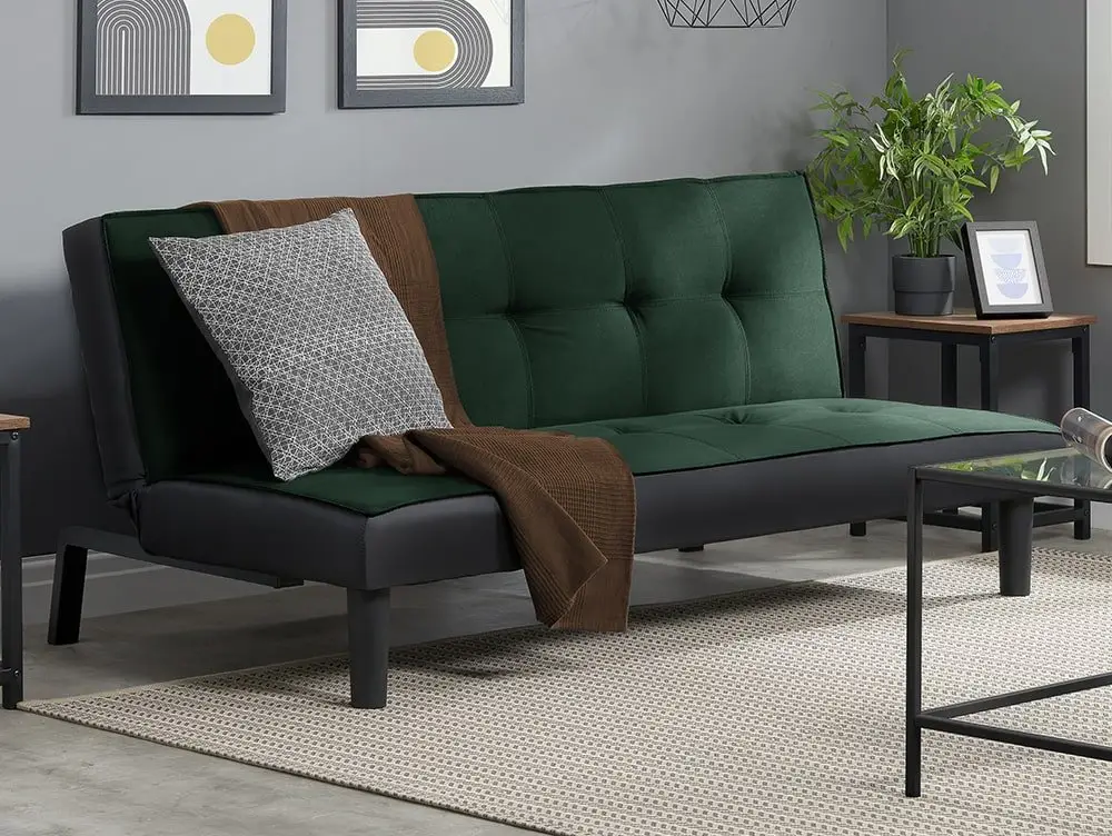 Birlea Furniture & Beds Birlea Aurora Green Velvet Sofa Bed