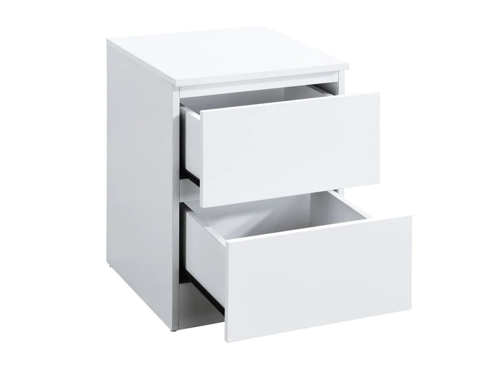 Birlea Furniture & Beds Birlea Oslo White 2 Drawer Bedside Table