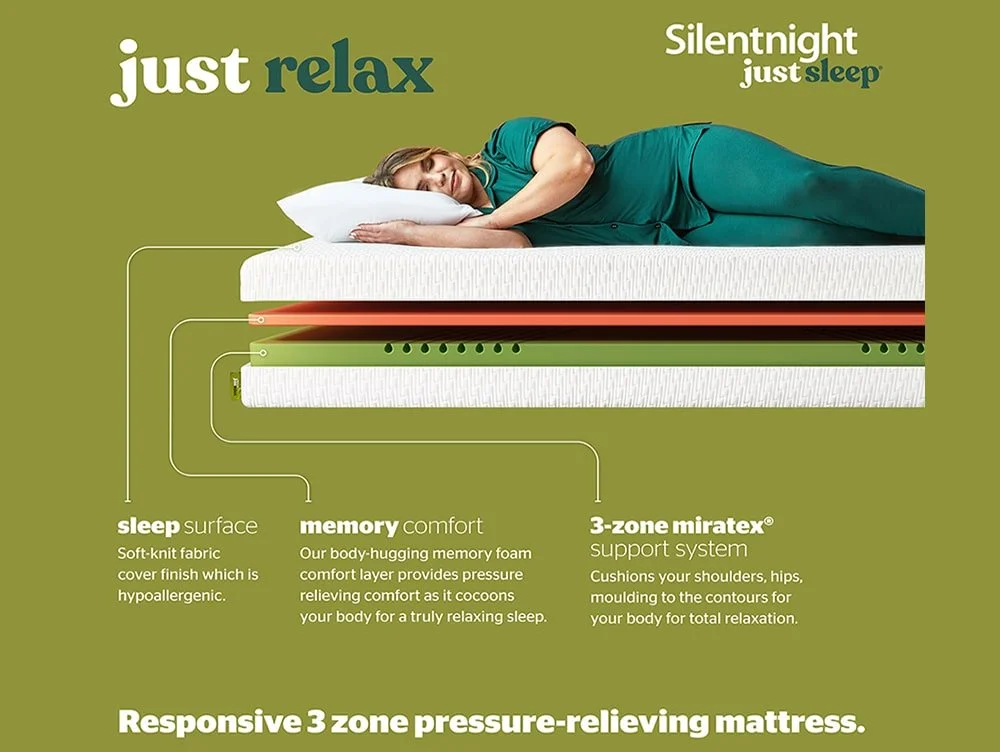 Silentnight Silentnight Just Sleep Relax Memory 3ft Single Mattress in a Box