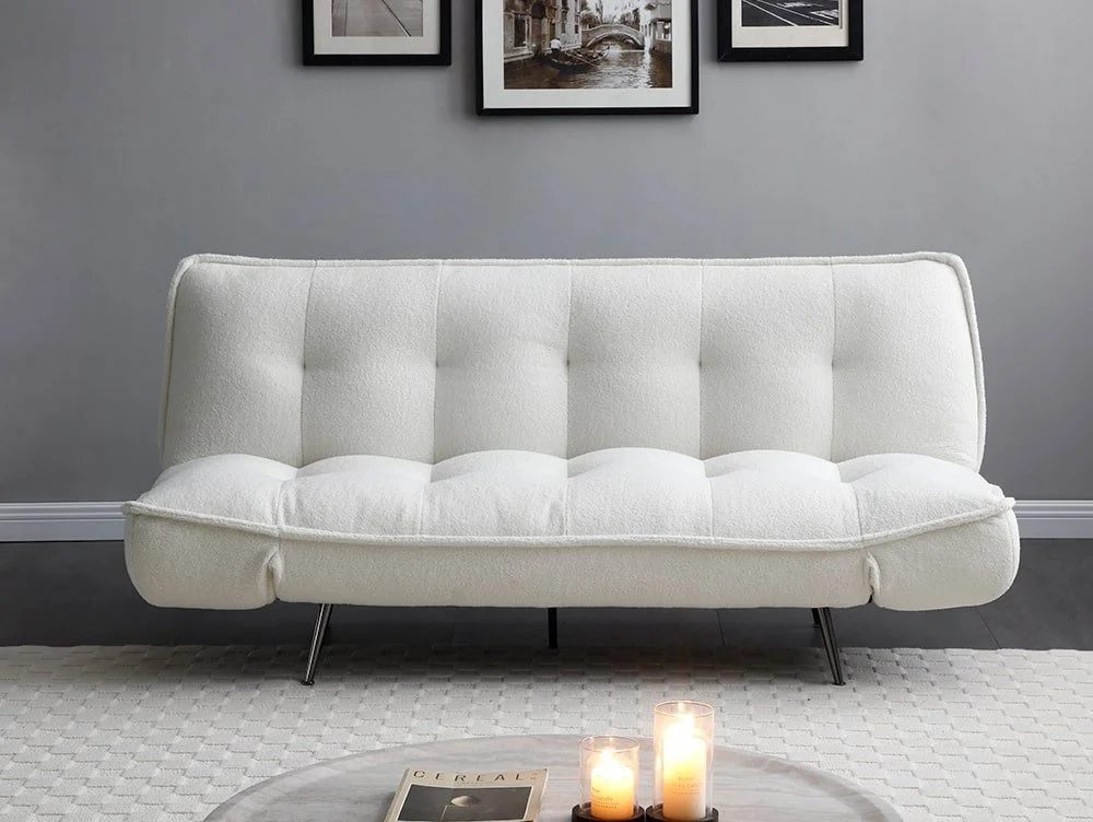 Limelight  Limelight Remi Cream Boucle Fabric Sofa Bed