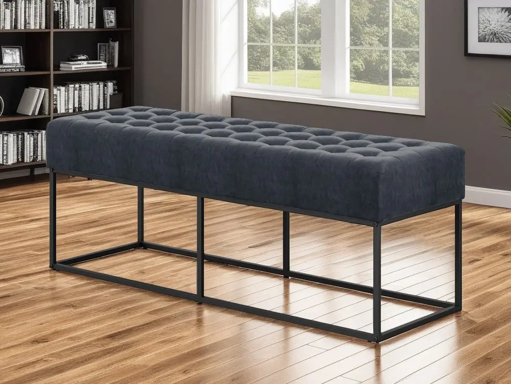 LPD LPD Boden Steel Grey Fabric Bench