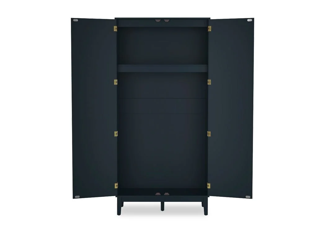 LPD LPD Bordeaux Rattan and Blue 2 Door Wardrobe