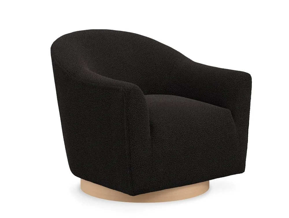 LPD LPD Daphne Black Boucle Fabric Swivel Chair