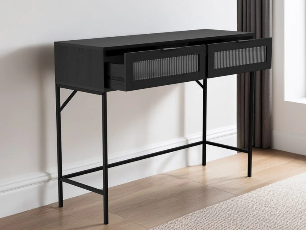 LPD LPD Lincoln Black Wood Effect 2 Drawer Console Table