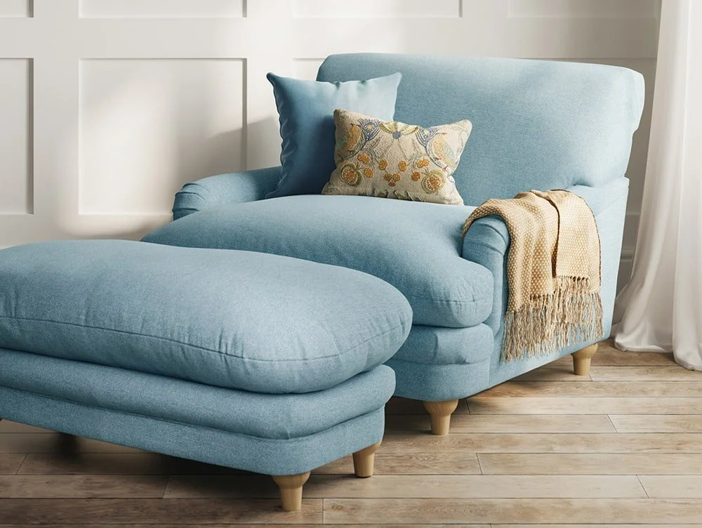 LPD LPD Plumpton Duck Egg Blue Fabric Chair