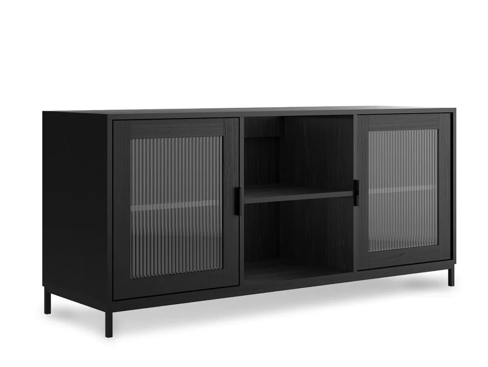 LPD LPD Maddox Black Wood Effect 2 Door TV Cabinet