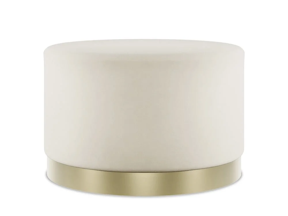 LPD LPD Lara Large Cream and Gold Fabric Bedroom Stool