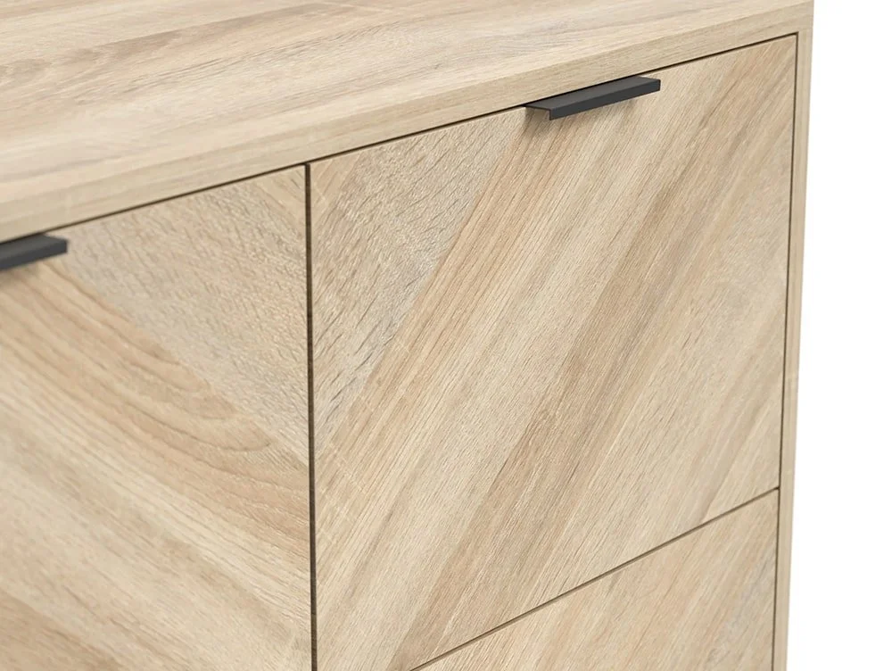 LPD LPD Stockholm Chevron Light Oak 4 Door Chest of Drawers