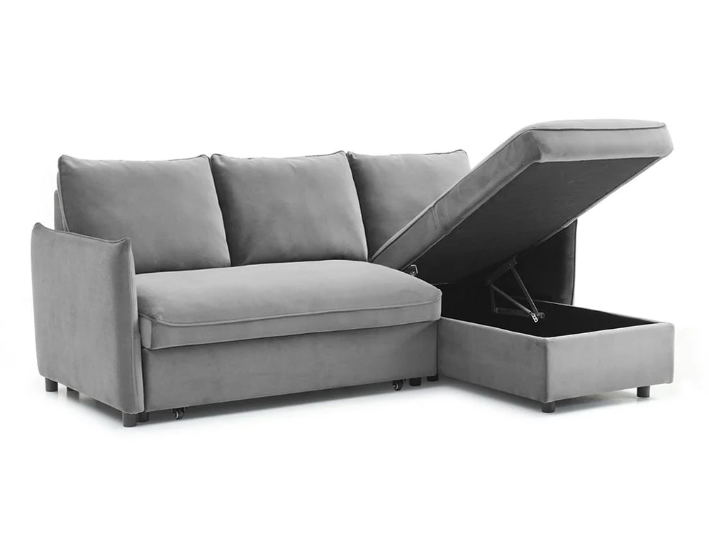 Kyoto Kyoto Blaire Grey Velvet Corner Sofa Bed