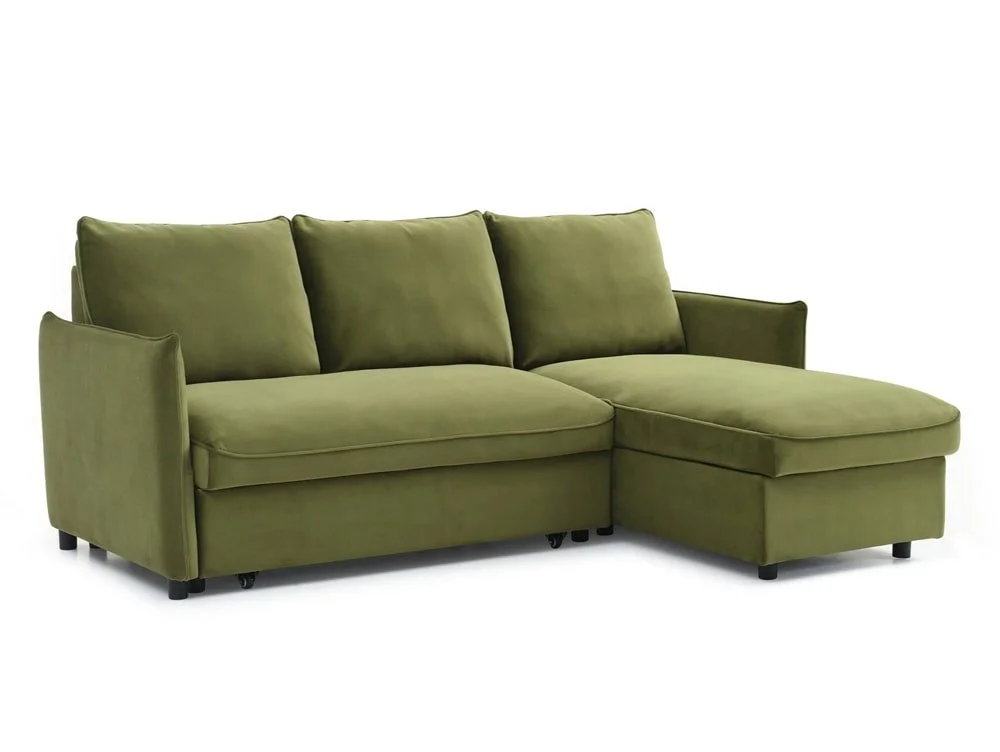 Kyoto Kyoto Blaire Olive Velvet Corner Sofa Bed