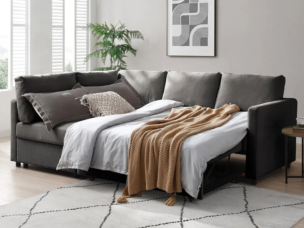 Kyoto Kyoto Clara Grey Weave Corner Sofa Bed