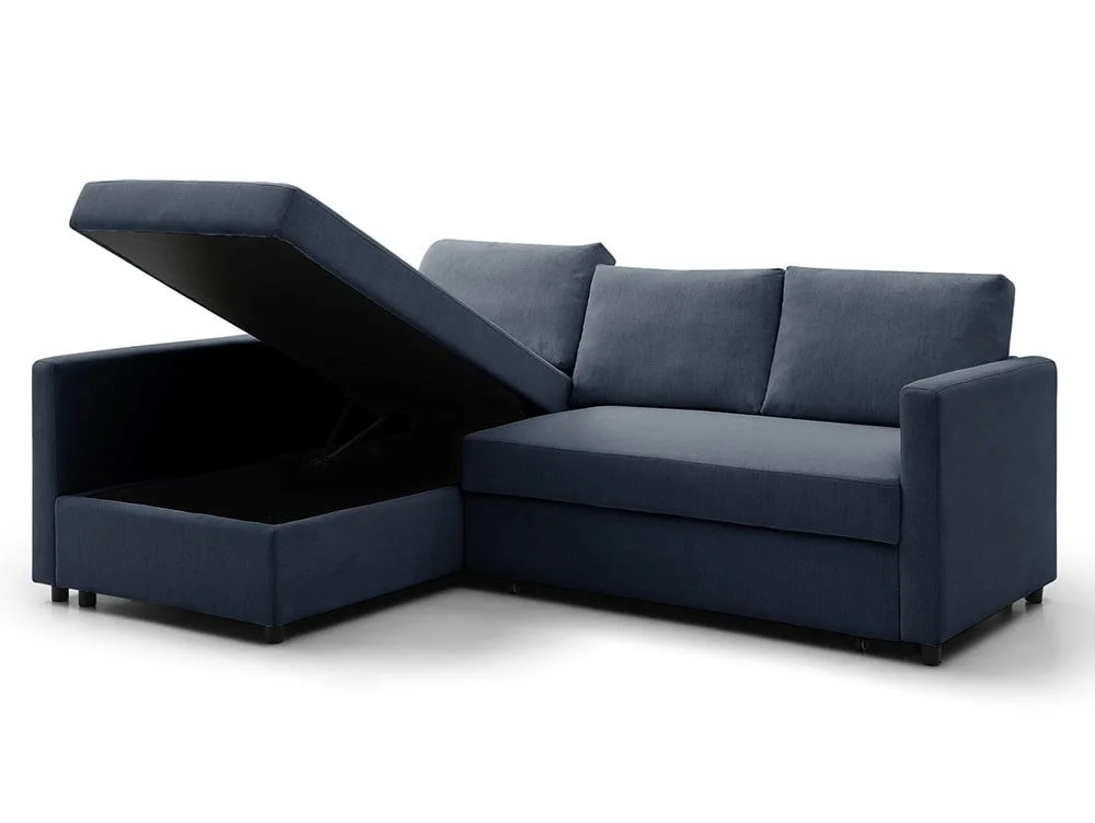 Kyoto Kyoto Clara Navy Blue Weave Corner Sofa Bed