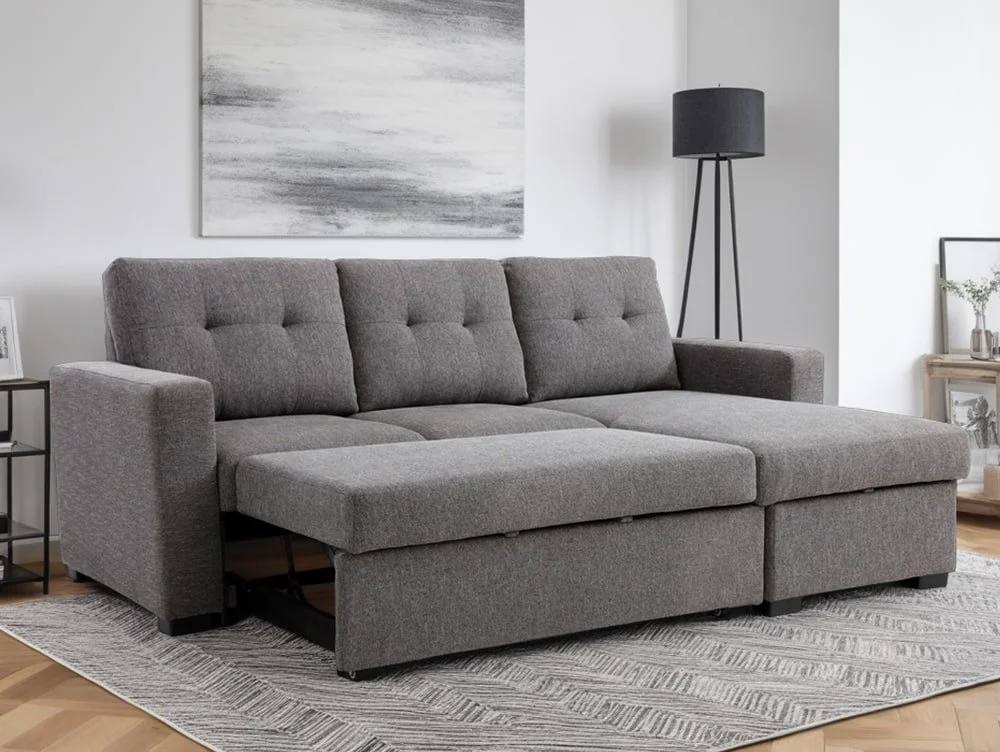 Kyoto Kyoto Hampton Grey Weave Corner Sofa Bed