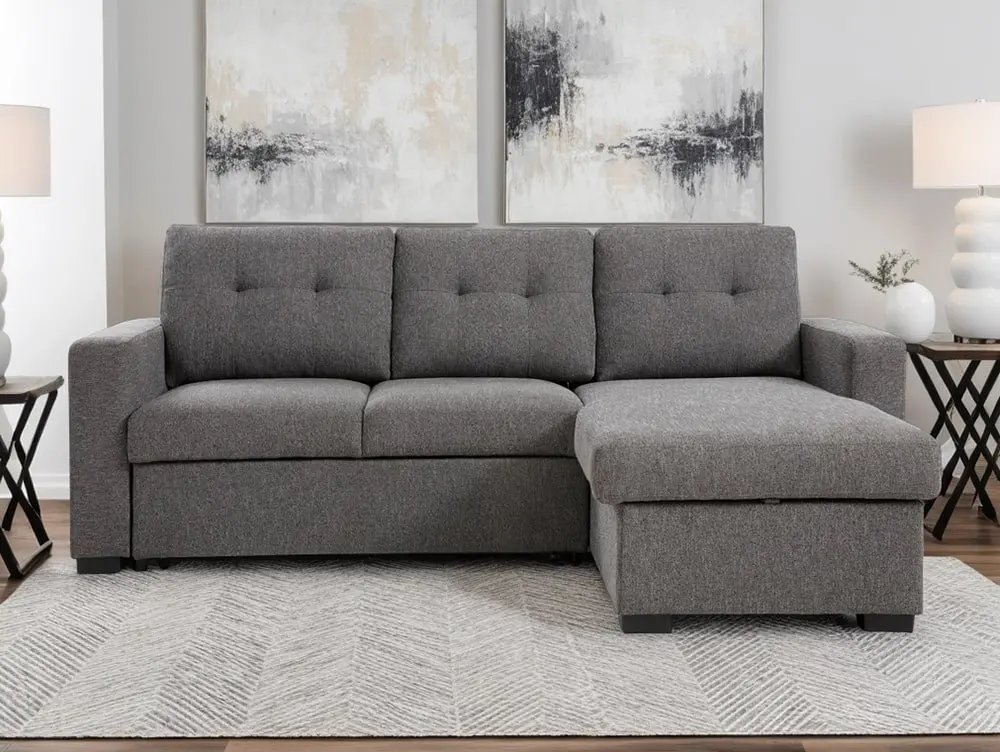 Kyoto Kyoto Hampton Grey Weave Corner Sofa Bed