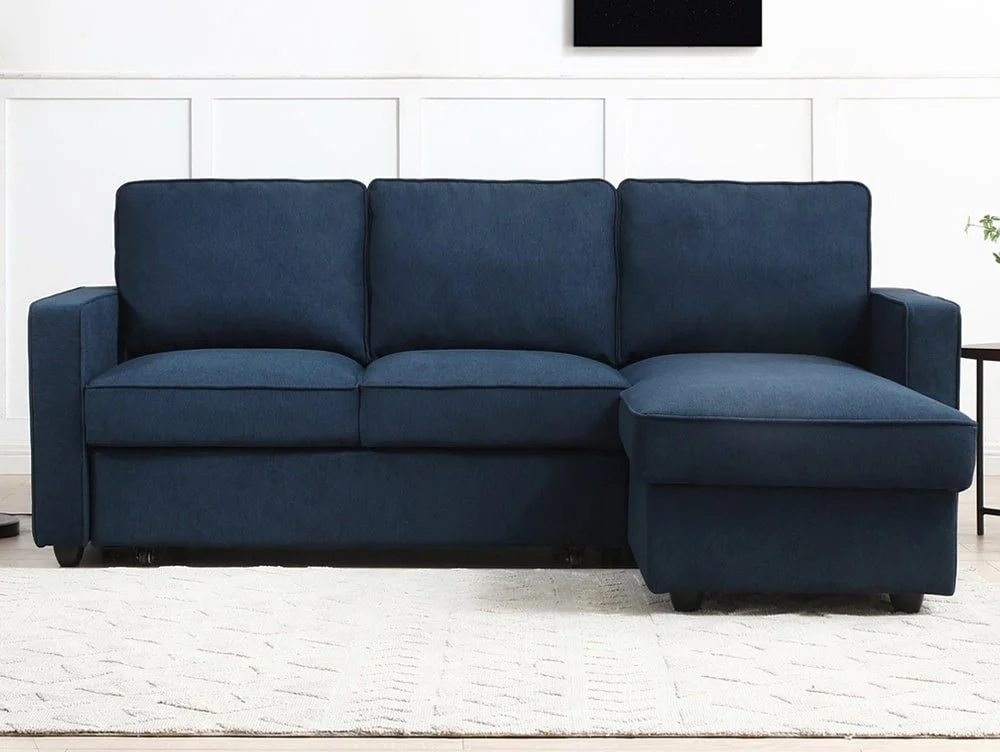 Kyoto Kyoto Myles Blue Weave Corner Sofa Bed