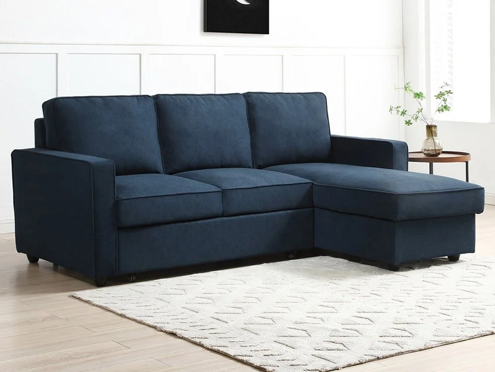 Kyoto Kyoto Myles Blue Weave Corner Sofa Bed