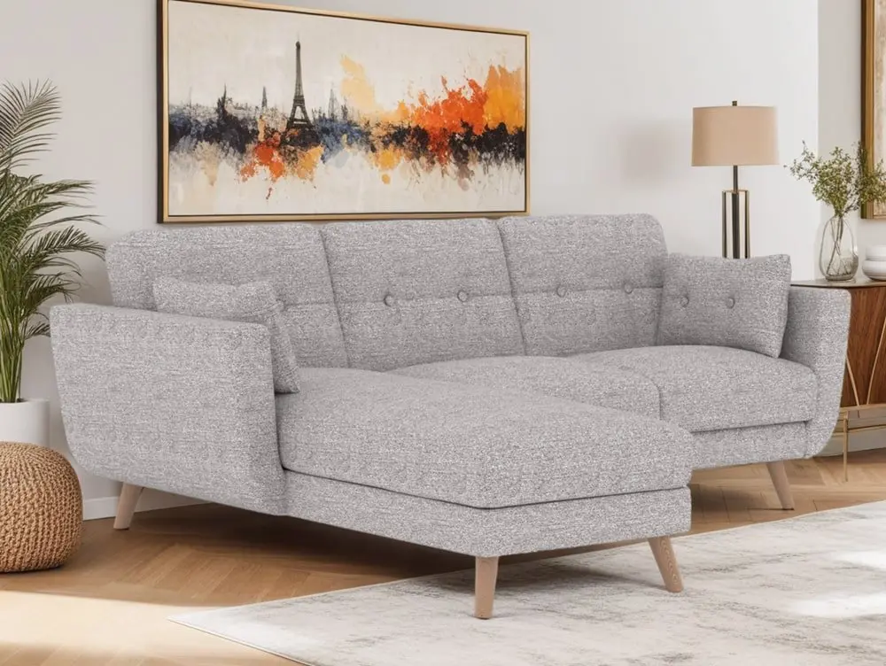 Kyoto Kyoto Oslo Soft Touch Grey Corner Sofa Bed