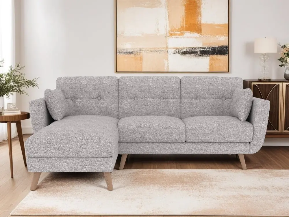 Kyoto Kyoto Oslo Soft Touch Grey Corner Sofa Bed