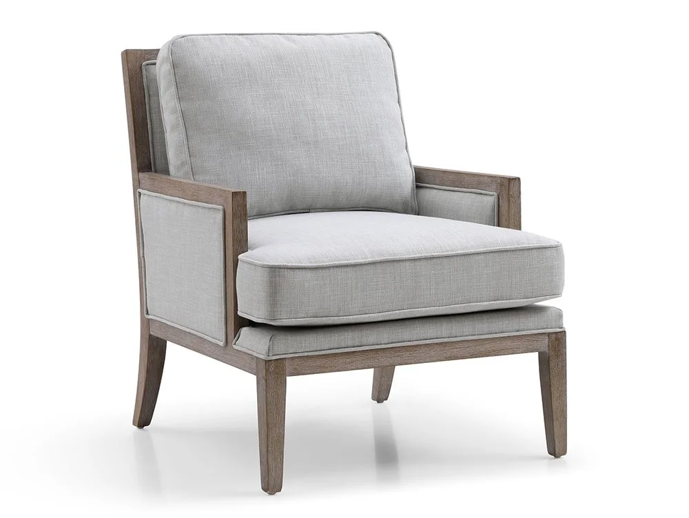 Kyoto Kyoto Beatrice Grey Linen Fabric Accent Chair