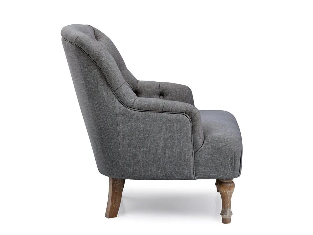 Kyoto Kyoto Bianca Charcoal Linen Accent Chair