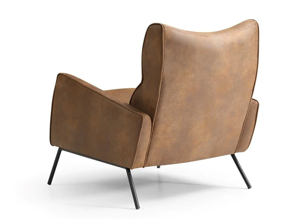 Kyoto Kyoto Chloe Brown Leather Accent Chair