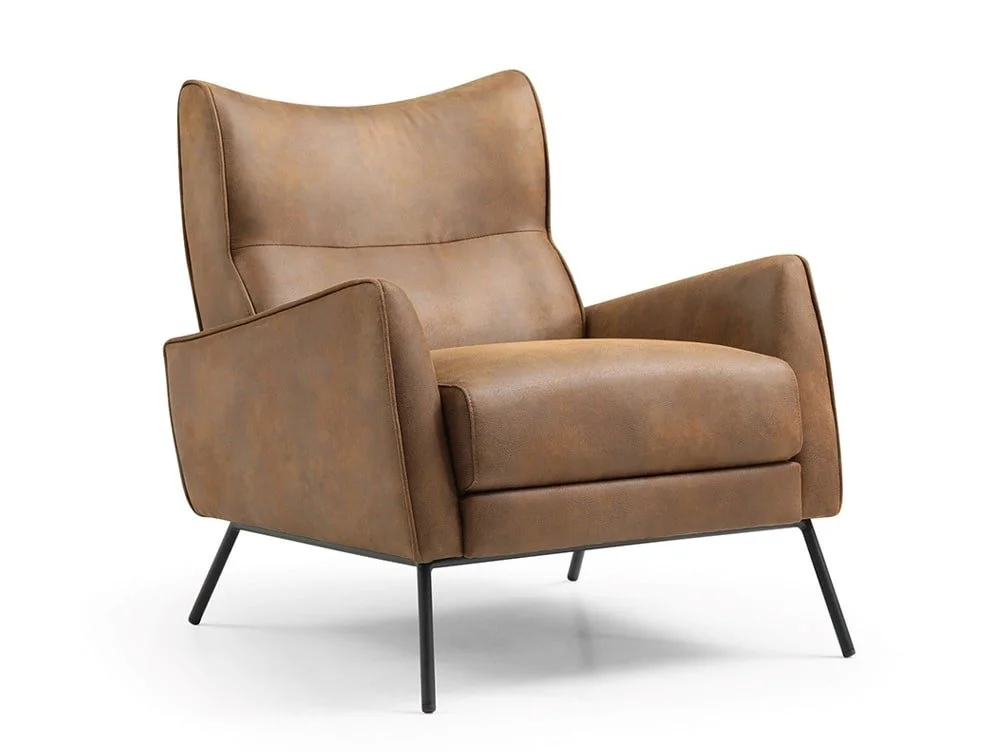 Kyoto Kyoto Chloe Brown Leather Accent Chair