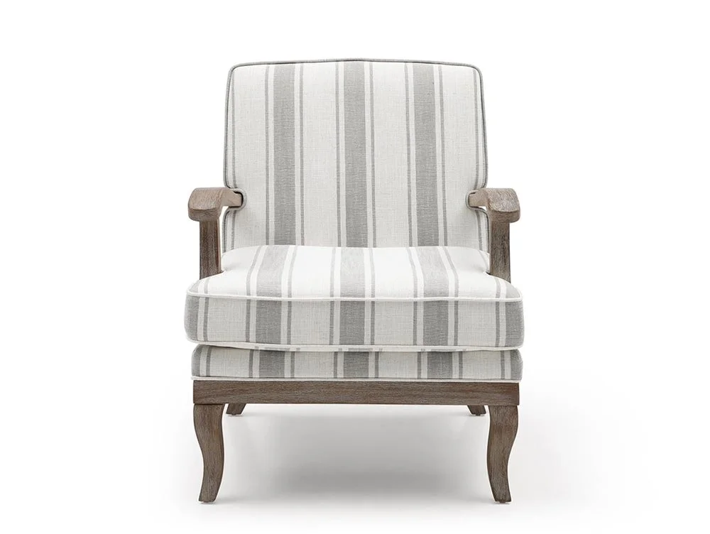 Kyoto Kyoto Colwell Grey Stripe Linen Accent Chair