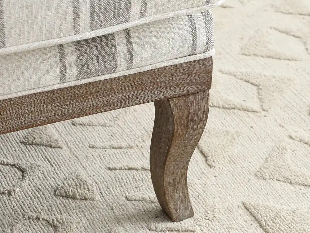 Kyoto Kyoto Colwell Grey Stripe Linen Accent Chair