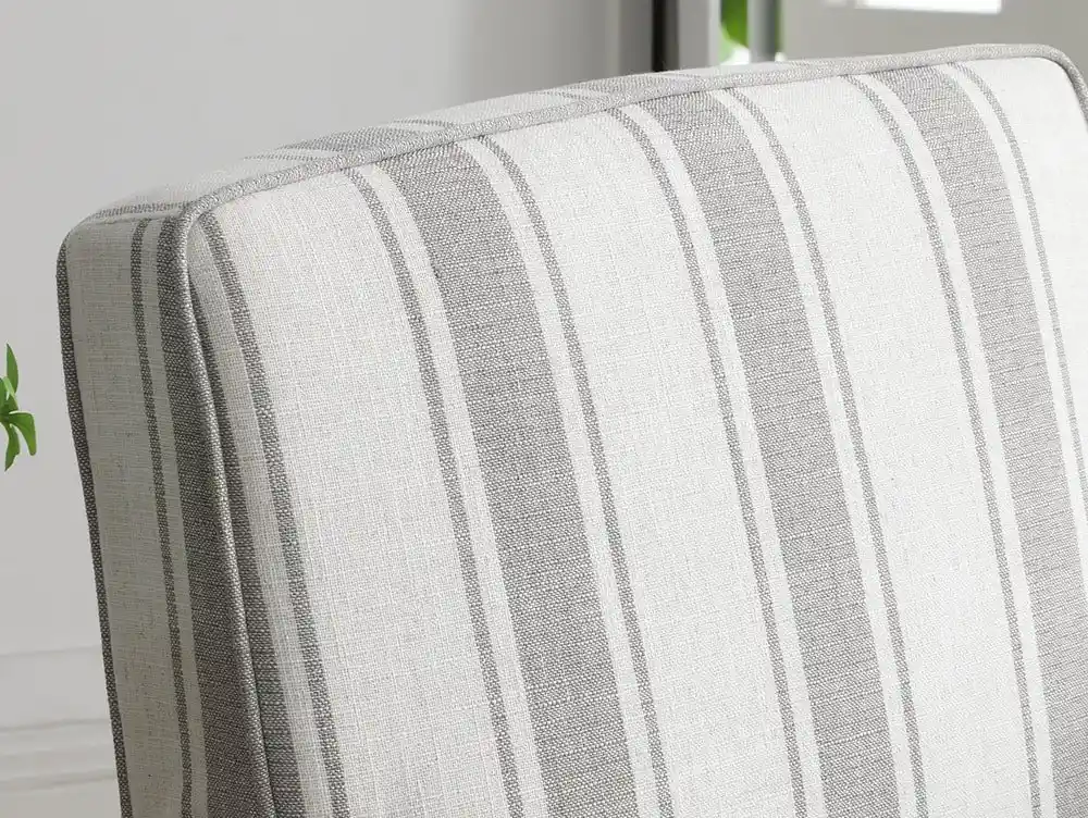 Kyoto Kyoto Colwell Grey Stripe Linen Accent Chair