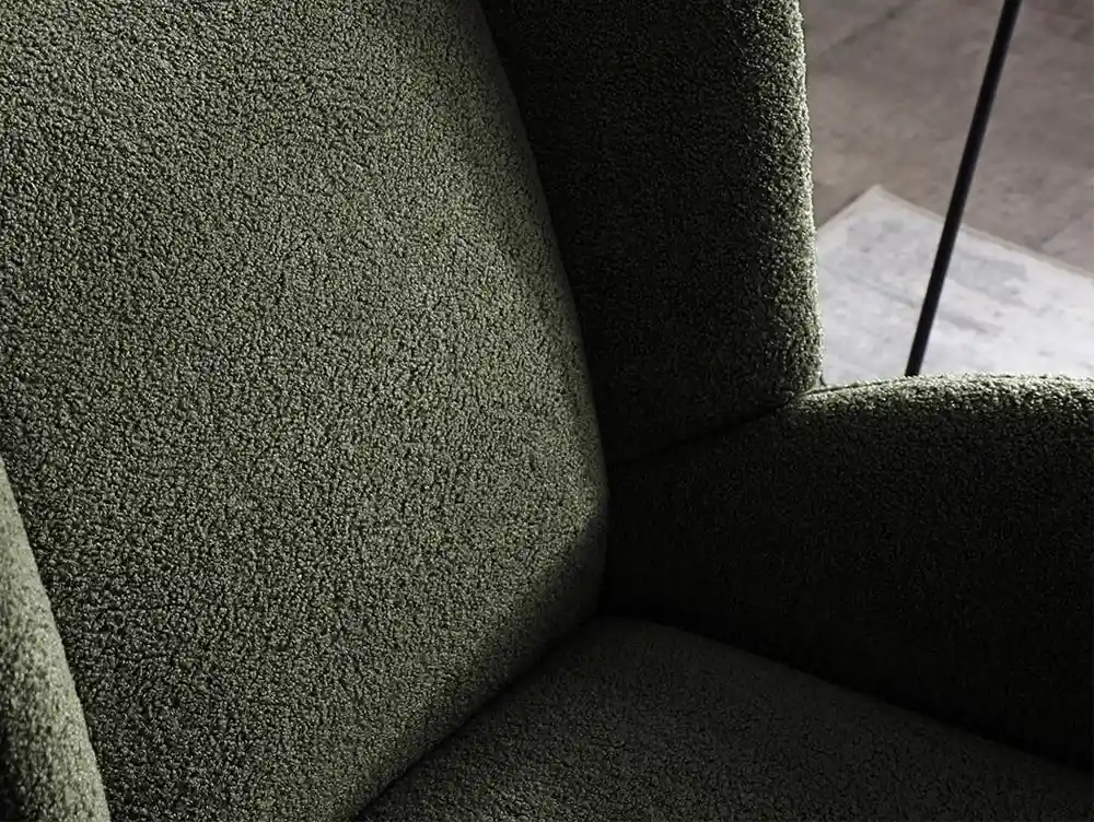 Kyoto Kyoto Zane Olive Green Boucle Accent Chair and Footstool