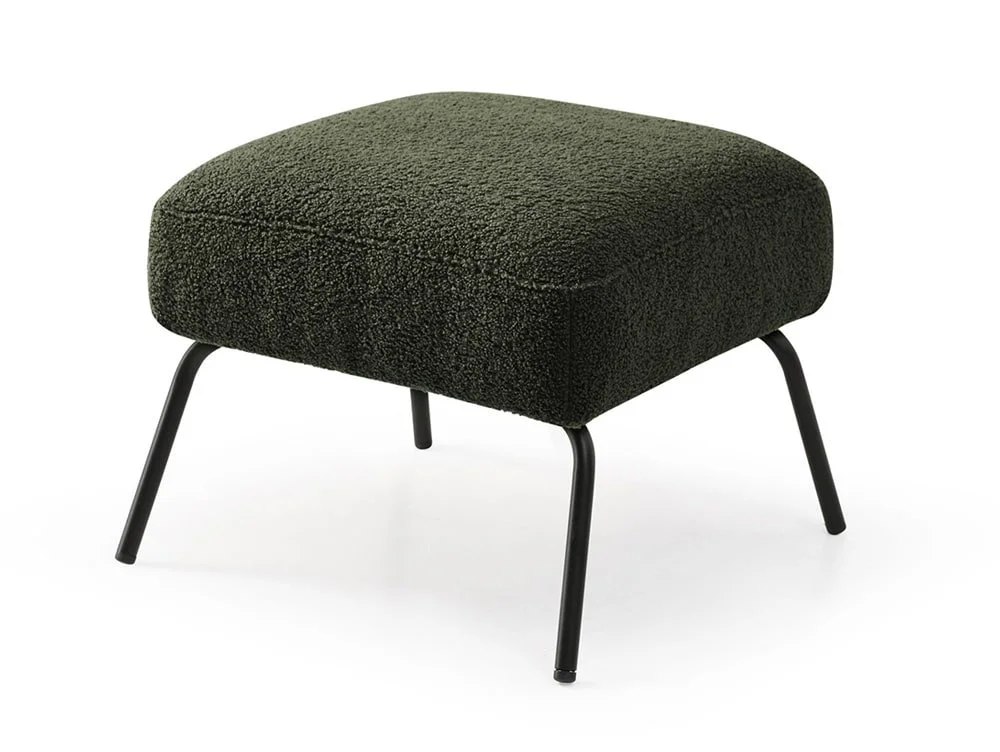 Kyoto Kyoto Zane Olive Green Boucle Accent Chair and Footstool