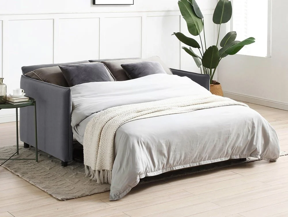 Kyoto Kyoto Blaire Grey Velvet Sofa Bed