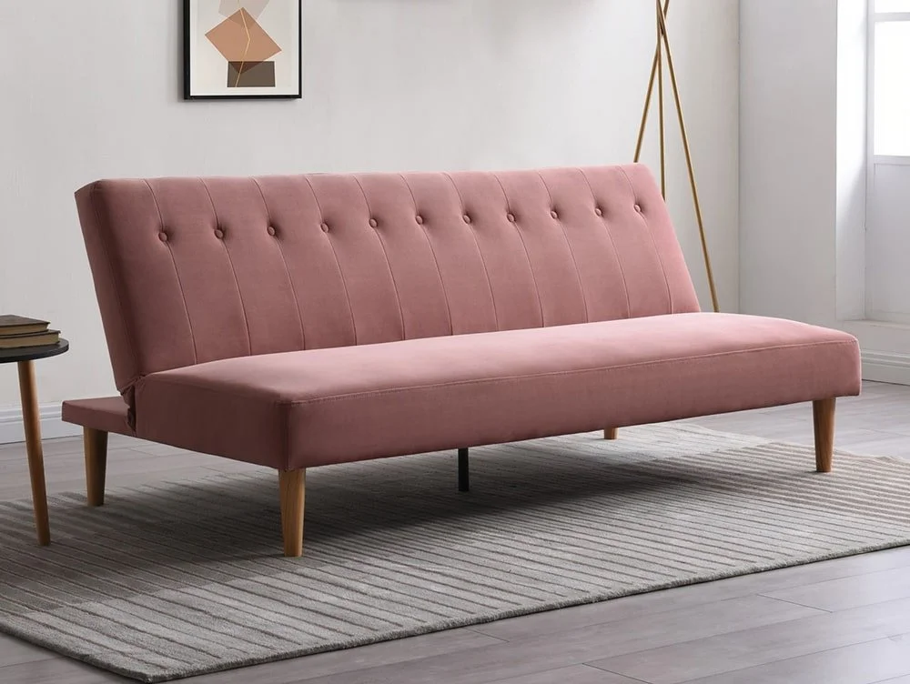 Kyoto Kyoto Corin Dusky Pink Velvet Sofa Bed