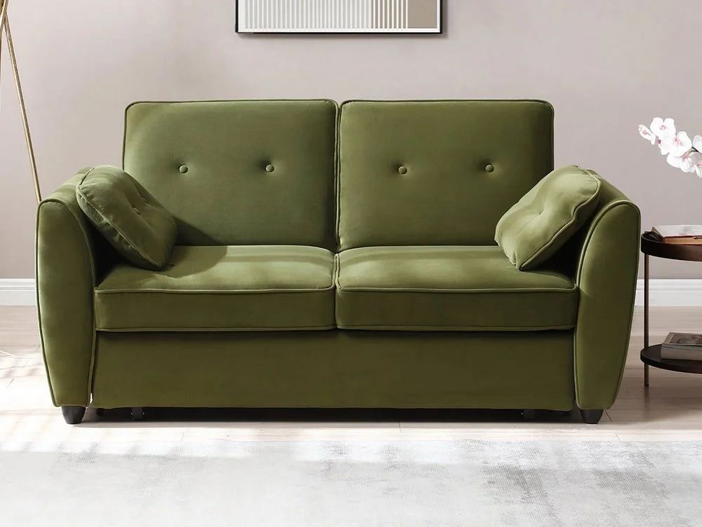 Kyoto Kyoto Willow Olive Green Velvet Sofa Bed