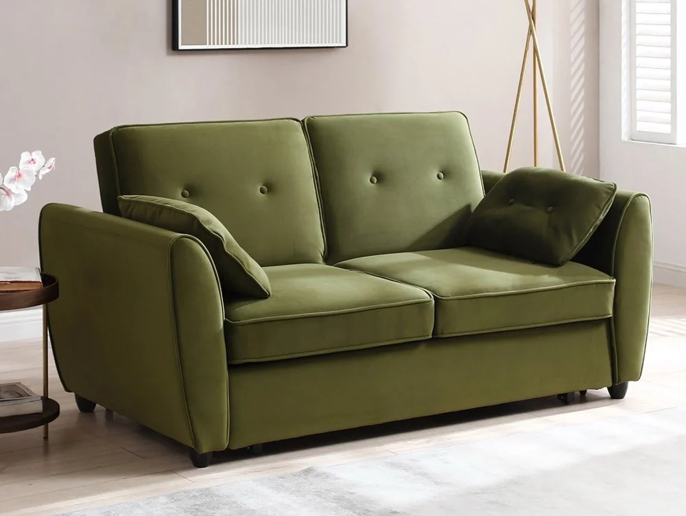 Kyoto Kyoto Willow Olive Green Velvet Sofa Bed