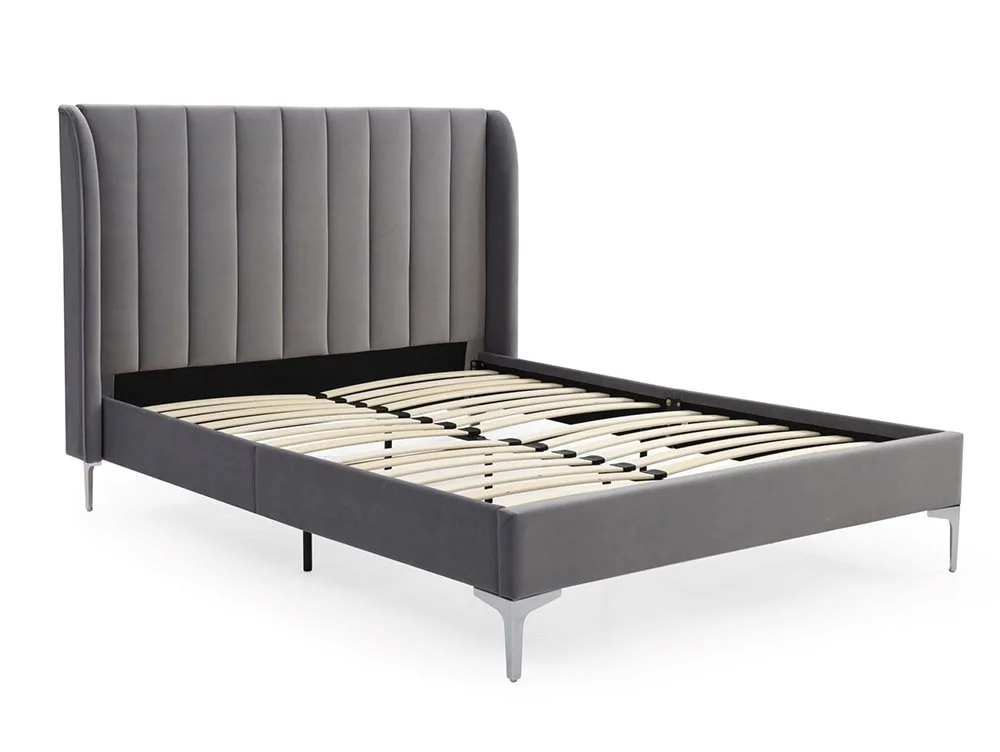 Kyoto Kyoto Avery 5ft King Size Grey Velvet Bed Frame