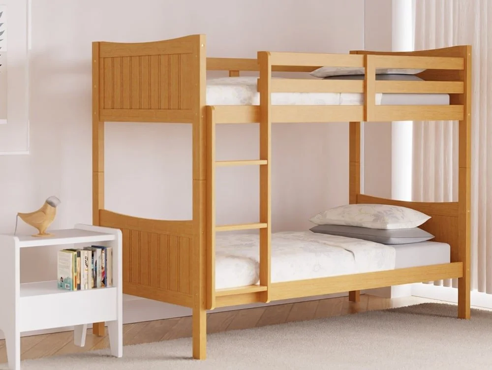 Kyoto Kyoto Natural 3ft Single Oak Wooden Bunk Bed Frame