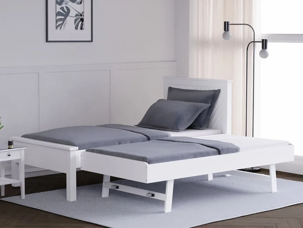 Kyoto Kyoto Chevron 3ft Single White Wooden Guest Bed Frame