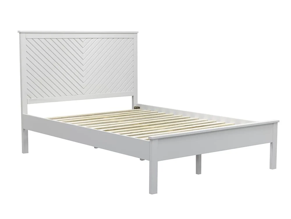 Kyoto Kyoto Chevron 4ft6 Double White Wooden Bed Frame