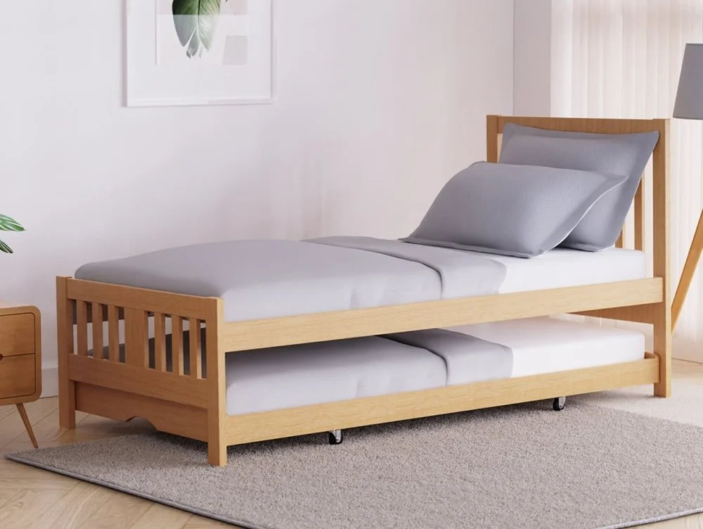 Kyoto Kyoto Natural 3ft Single Oak Wooden Guest Bed Frame