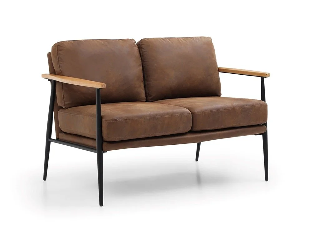 Kyoto Kyoto Bronx Brown Faux Leather 2 Seater Sofa