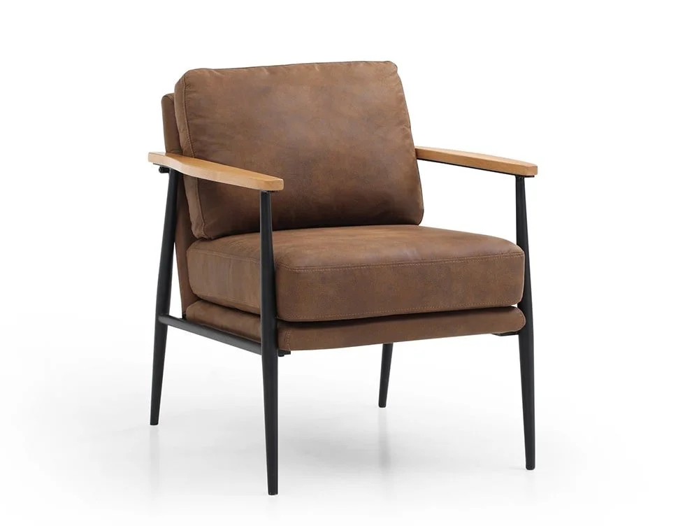 Kyoto Kyoto Bronx Brown Faux Leather Accent Chair